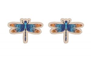 Fa fülbevaló Blue Dragonfly