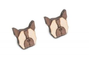 Fa fülbevaló French Bulldog Earrings