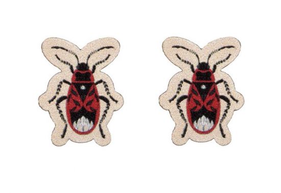 Fa fülbevaló Red Beetle Earrings