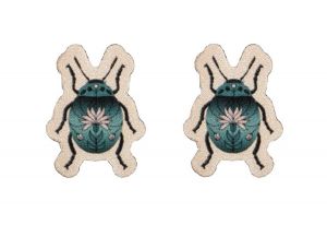 Fa fülbevaló Blue Beetle Earrings