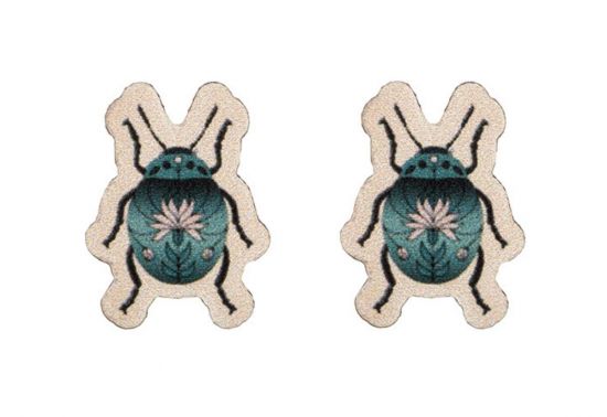 Fa fülbevaló Blue Beetle Earrings