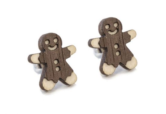 Fa fülbevaló Gingerbread Earrings