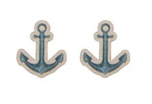 Fából készült fülbevalók Anchor Earrings
