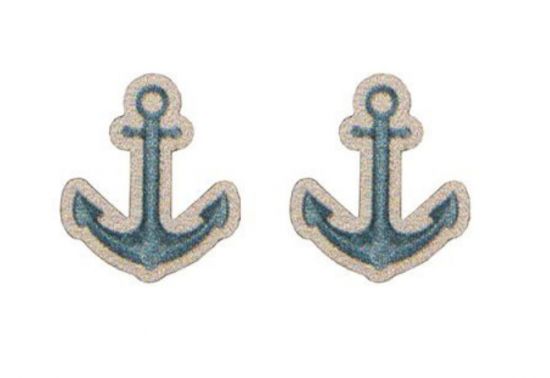 Fából készült fülbevalók Anchor Earrings