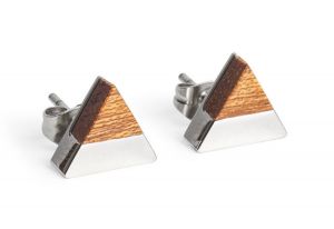 Fém fülbevaló Red Earrings Triangle
