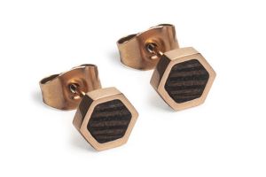 Fém fülbevaló Rose Earrings Hexagon