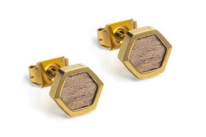 Fém fülbevaló Apis Earrings Hexagon