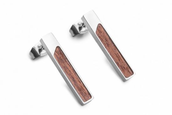 Fém fülbevaló Red Earrings Rectangle