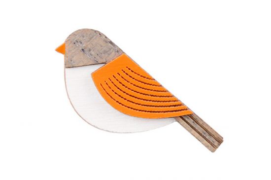Fa bross Orange Cutebird Brooch