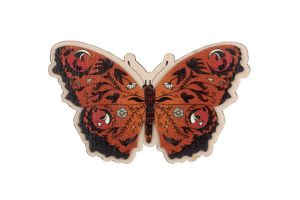 Fából készült bross Rouge Butterfly Brooch