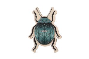 Fából készült bross Blue Beatle Brooch