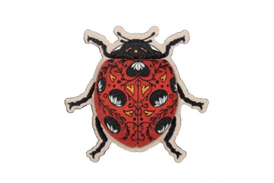 Fából készült bross Ladybird Brooch