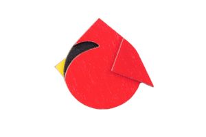 Fa bross Red Cutebird Brooch