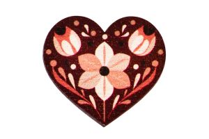 Fa bross Népi Szív – Piros