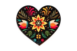 Fa bross Népi Szív – Fekete