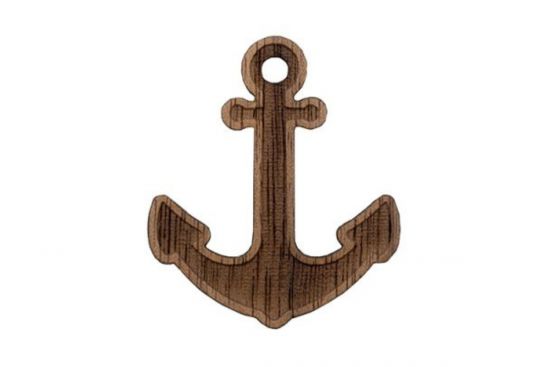 Fából készült bross Anchor Brooch
