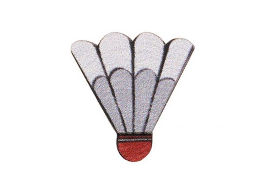 Fából készült bross Tollaslabda Bross