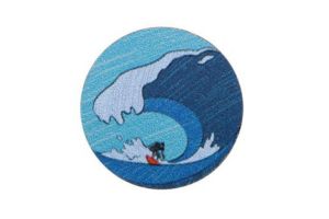 Fából készült bross Big wave Brooch