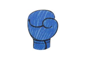 Fából készült bross Kék Boxkesztyű Bross