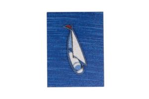 Fából készült bross Boat at sea Brooch