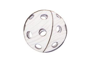 Fából készült bross Florball Labda Bross