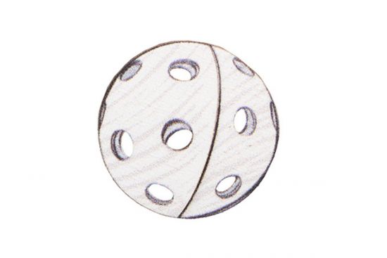 Fából készült bross Florball Labda Bross