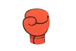 Fából készült bross Piros Boxkesztyű Bross