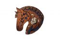 Fából készült bross Brown horse Brooch