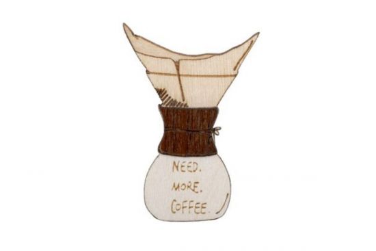 Fa bross Need Coffee Brooch