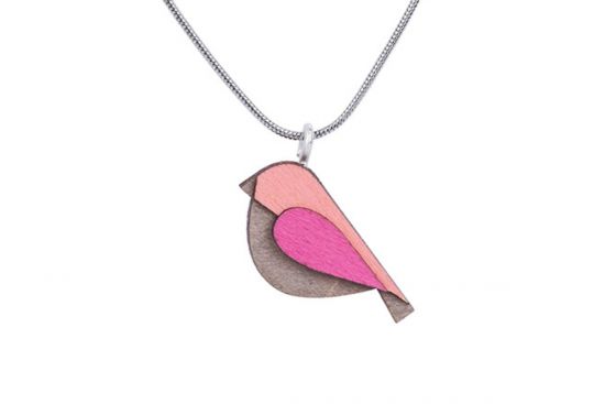 Fa medál Pink Bird Pendant