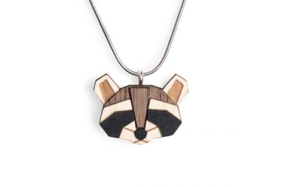 Fa medál Raccoon Pendant