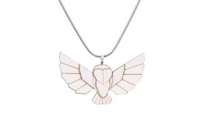 Fa medál Snowy Owl Pendant
