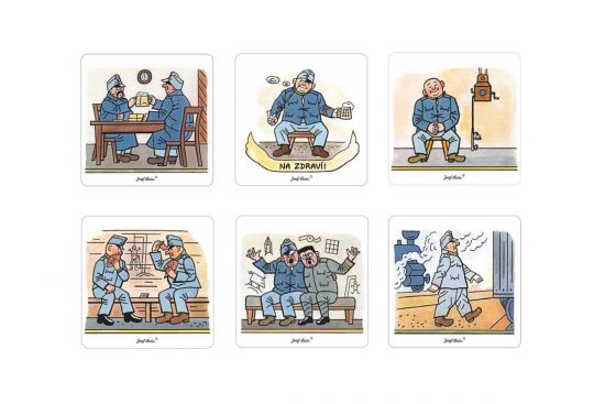 Fa poháralátét Szervális katona Svejk 6 db – Josef Lada © Fa poháralátét Szervális katona Svejk 6 db – Josef Lada ©