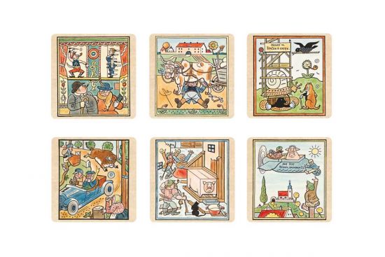 Fa poháralátét Vidám alátétek 6 db – Josef Lada © Fa poháralátét Vidám alátétek 6 db – Josef Lada ©