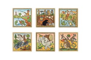 Fa poháralátét Állatok 6 db – Josef Lada ©