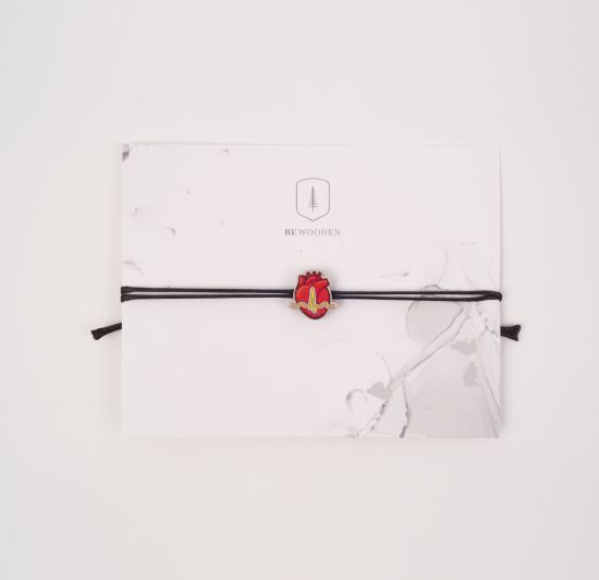 String karkötő EKG Wooden Bracelet