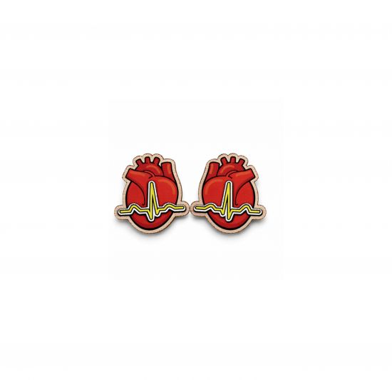 Fa fülbevaló EKG Earrings Fa fülbevaló EKG Earrings