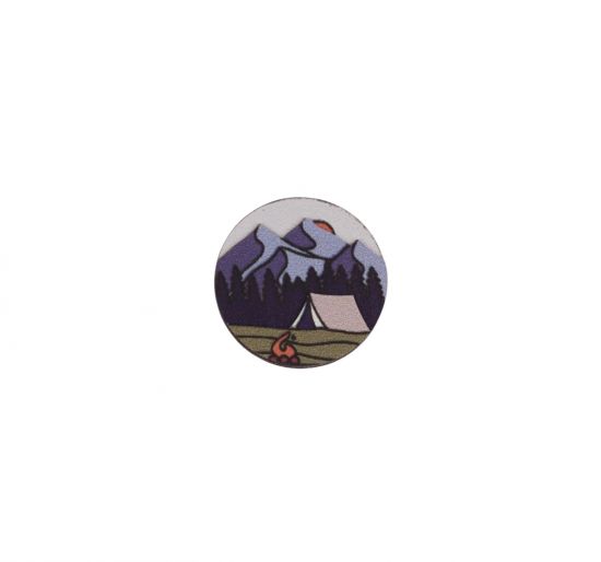 Fából készült bross Camping Brooch Fából készült bross Camping Brooch