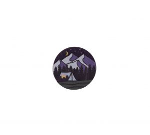 Fából készült bross Night Camping Brooch