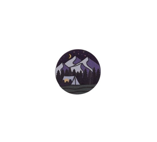 Fából készült bross Night Camping Brooch