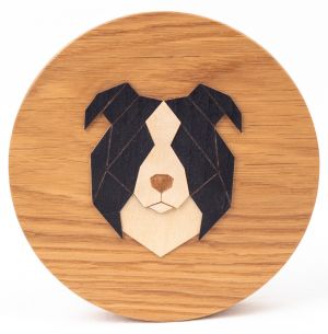 Border collie tömörfa dekoráció